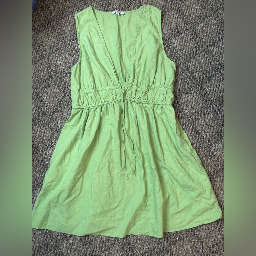 Madewell Green Sleeveless Gathered Waist Dress Size XL - Picture 2 of 7